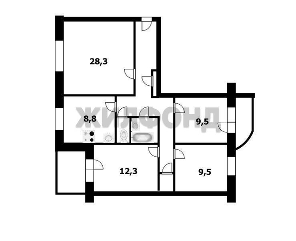 
  Продается 4-комн. квартира 77.3 м². Фото 12.