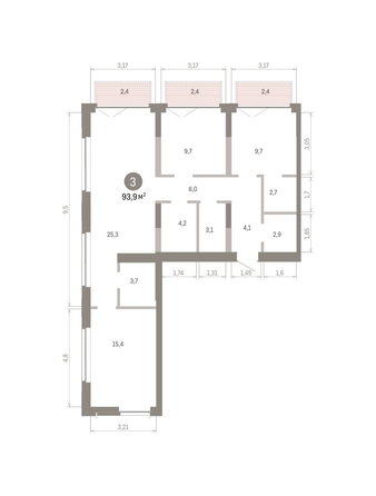 
  Продается 3-комн. квартира 93.93 м², в ЖК Европейский берег, дом 45. Фото 1.