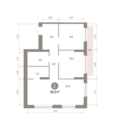 
  Продается 2-комн. квартира 65.54 м², в ЖК Пшеница, 6.1. Фото 1.