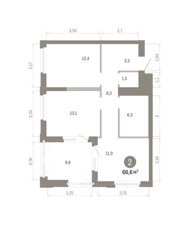 
  Продается 2-комн. квартира 66.57 м², в ЖК Город на озере. Фото 1.