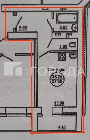 
  Продается 1-комн. квартира 22 м². Фото 8.