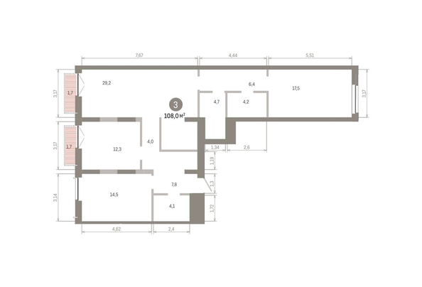 
  Продается 3-комн. квартира 107.97 м², в ЖК Европейский берег, дом 45. Фото 1.