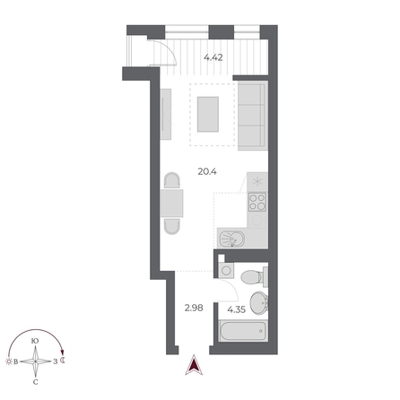 
  Продается студия 32.2 м², в ЖК ОСКАР, дом 3. Фото 1.