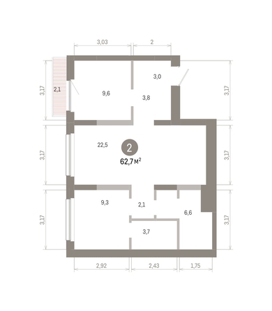 
  Продается 2-комн. квартира 62.7 м², в ЖК Лебедевский квартал, д 1. Фото 1.