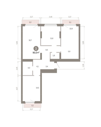 
  Продается 3-комн. квартира 90 м², в ЖК Лебедевский квартал, д 1. Фото 1.