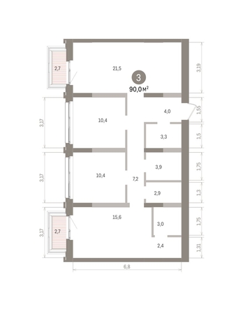 
  Продается 3-комн. квартира 90 м², в ЖК Европейский берег, дом 32. Фото 1.