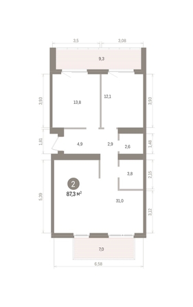 
  Продается 2-комн. квартира 87.25 м², в ЖК Пшеница, дом 5.2. Фото 1.