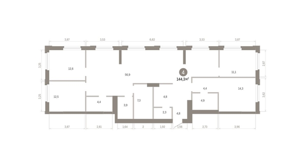 
  Продается 4-комн. квартира 144.28 м², в ЖК Город на озере. Фото 1.