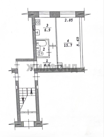 
  Продается 1-комн. квартира 30.5 м². Фото 6.