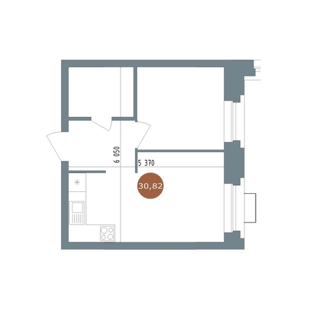 
  Продается 1-комн. квартира 30.08 м², в ЖК 19/56 Кварталы Телецентра, сек 2. Фото 2.