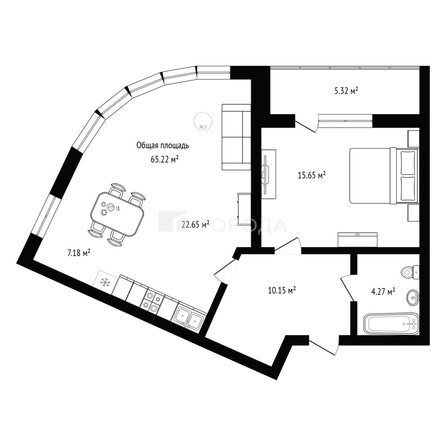 
  Продается 2-комн. квартира 65.22 м², в ЖК Сакура парк, дом 1. Фото 22.