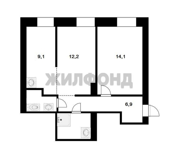 
  Продается 2-комн. квартира 47.4 м². Фото 11.