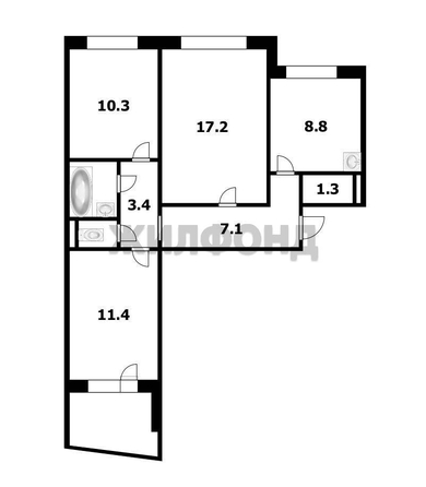 
  Продается 3-комн. квартира 63.2 м². Фото 25.