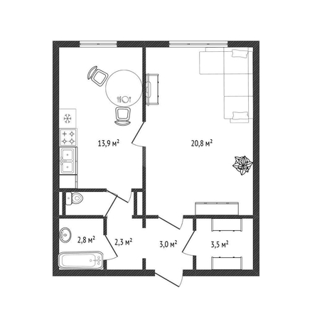 
  Продается 1-комн. квартира 48.5 м². Фото 29.