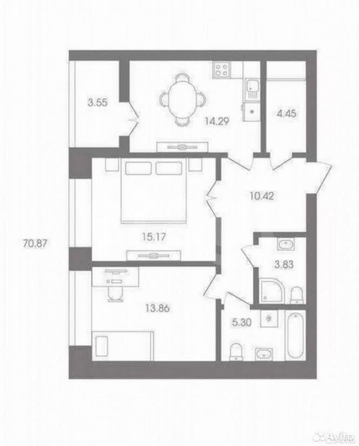 
  Продается 3-комн. квартира 70.9 м², в ЖК Almond (Алмонд). Фото 17.