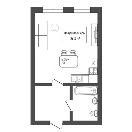 
  Продается студия 26.8 м². Фото 5.