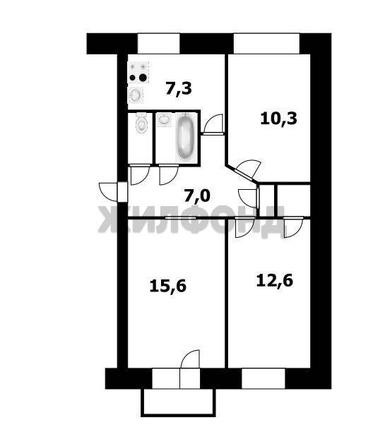 
  Продается 3-комн. квартира 57.9 м². Фото 21.