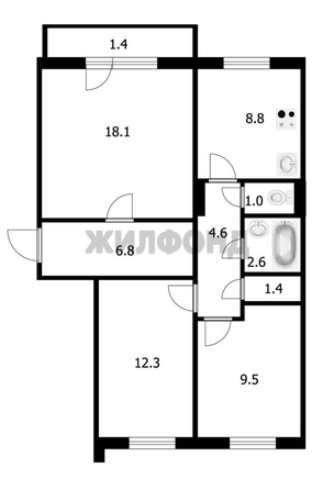 
  Продается 3-комн. квартира 66.5 м². Фото 22.
