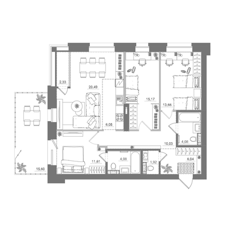 
  Продается 3-комн. квартира 112.01 м², в ЖК Спектр, дом 10. Фото 1.
