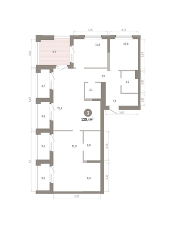 
  Продается 3-комн. квартира 133.68 м², в ЖК Город на озере. Фото 2.