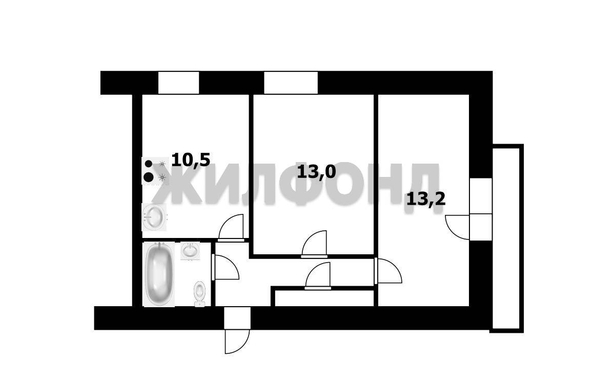 
  Продается 2-комн. квартира 47.6 м². Фото 2.