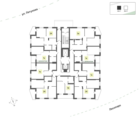 
  Продается студия 40.3 м², в ЖК На Петухова, дом 2. Фото 2.