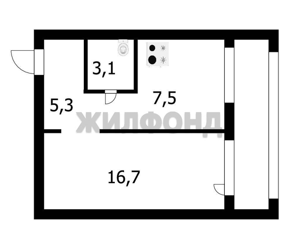 
  Продается 1-комн. квартира 32.6 м². Фото 1.