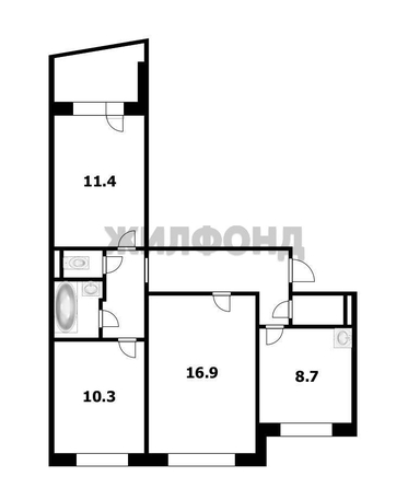 
  Продается 3-комн. квартира 62.5 м². Фото 15.