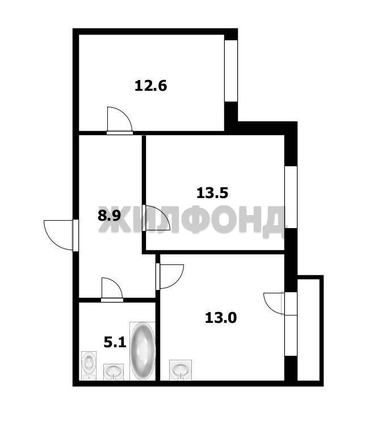 
  Продается 2-комн. квартира 55 м², в ЖК Цивилизация, дом 1. Фото 19.