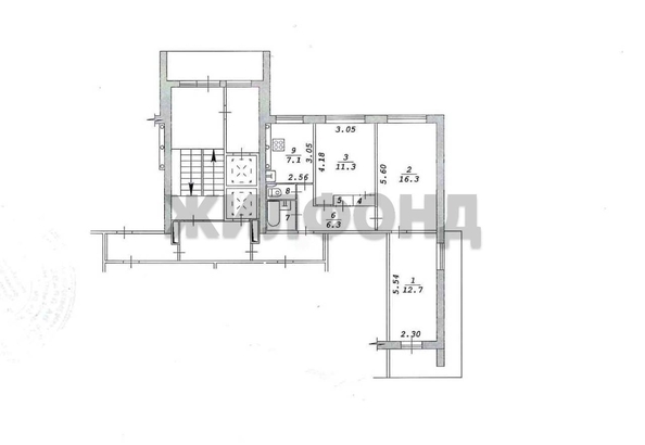 
  Продается 3-комн. квартира 60.4 м². Фото 8.
