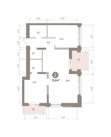 
  Продается 2-комн. квартира 77.02 м², в ЖК Европейский берег, дом 32. Фото 1.