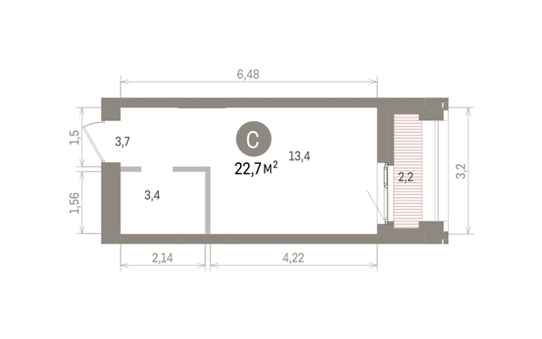 
  Продается студия 22.68 м², в ЖК Европейский берег, дом 32. Фото 1.