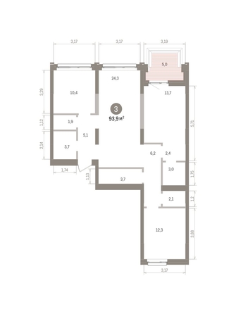 
  Продается 3-комн. квартира 93.92 м², в ЖК Европейский берег, дом 32. Фото 1.