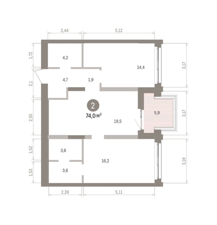 
  Продается 2-комн. квартира 73.99 м², в ЖК Европейский берег, дом 32. Фото 1.