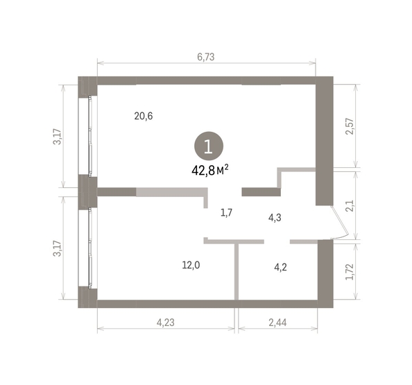 
  Продается 1-комн. квартира 42.77 м², в ЖК Европейский берег, дом 32. Фото 1.
