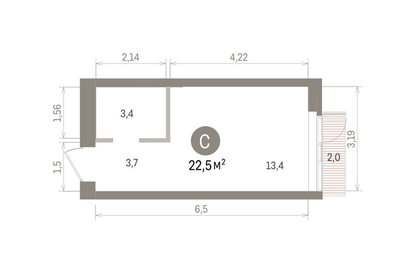 
  Продается студия 22.46 м², в ЖК Европейский берег, дом 32. Фото 1.