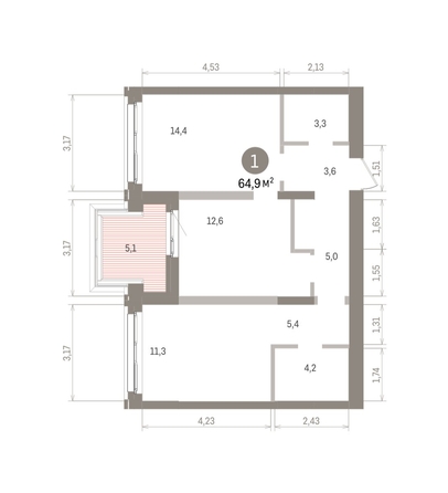 
  Продается 1-комн. квартира 65.65 м², в ЖК Европейский берег, дом 32. Фото 1.