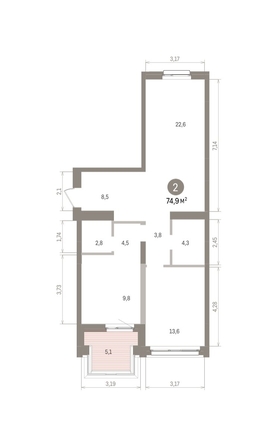 
  Продается 2-комн. квартира 75.66 м², в ЖК Европейский берег, дом 32. Фото 1.