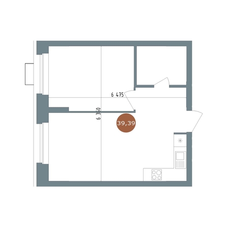 
  Продается 1-комн. квартира 39.39 м², в  19/56 Кварталы Телецентра, 3. Фото 1.