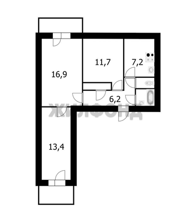 
  Продается 3-комн. квартира 60.3 м². Фото 17.