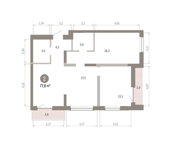 
  Продается 2-комн. квартира 77.58 м², в ЖК Европейский берег, дом 46. Фото 1.