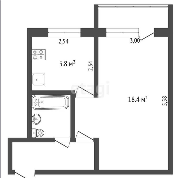 
  Продается 1-комн. квартира 32.9 м². Фото 8.