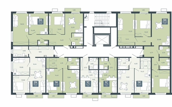 
  Продается 3-комн. квартира 90.83 м², в ЖК Дом в Мичуринском, блок 2. Фото 1.