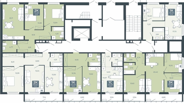 
  Продается 1-комн. квартира 44.4 м², в ЖК Дом в Мичуринском, блок 2. Фото 1.