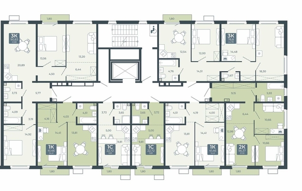 
  Продается 3-комн. квартира 78.8 м², в ЖК Дом в Мичуринском, блок 2. Фото 1.
