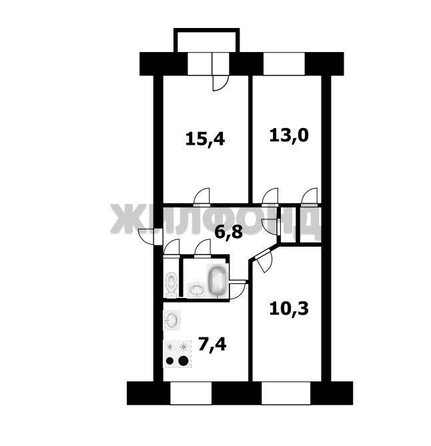 
  Продается 3-комн. квартира 60 м². Фото 25.