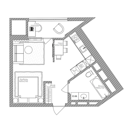 
  Продается студия 36.4 м², в ЖК Беринг, дом 2. Фото 4.