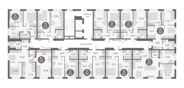 
  Продается 2-комн. квартира 65.44 м², в ЖК Первый на Титова. Фото 1.