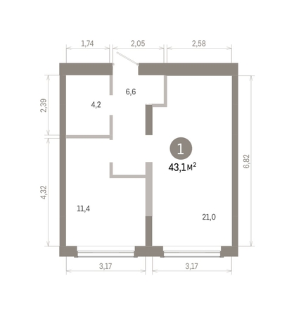 
  Продается 1-комн. квартира 43.12 м², в ЖК Европейский берег, дом 46. Фото 1.