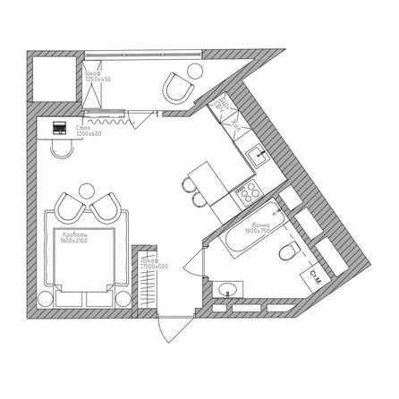 
  Продается студия 34 м², в ЖК Беринг, дом 2. Фото 1.